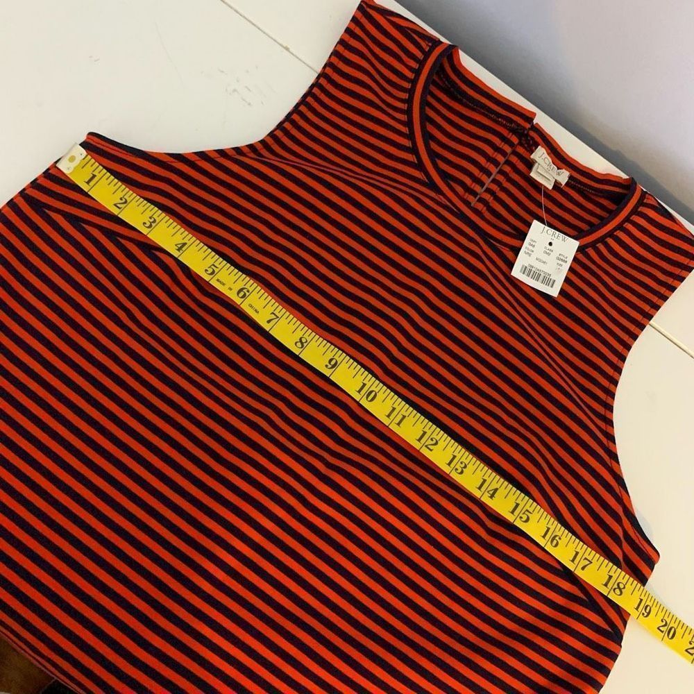 J. Crew Red Striped Sleeveless Blouse Top Medium versatile Tank Top - Picture 4 of 12